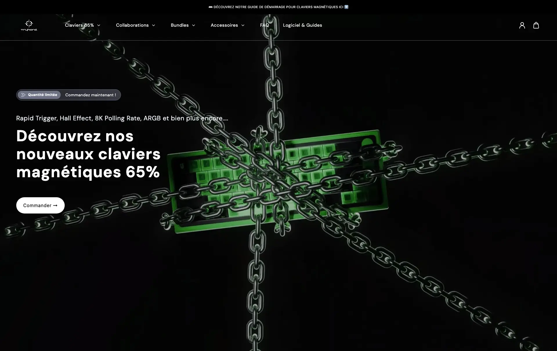 Accueil de Tryhard, hero des claviers magnétiques 65 %